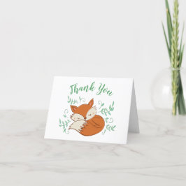 Fox Baby Shower Woodland Tiere Dankeskarte