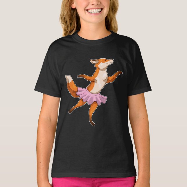 Fox Ballerina Ballet Dance T-Shirt (Vorderseite)