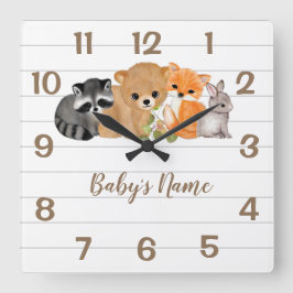 Fox Bear Raccoon Bunny Kinderzimmer Decke Wand Uhr