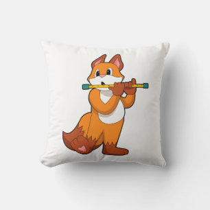 Fox bei Musik mit Flute.PNG Kissen