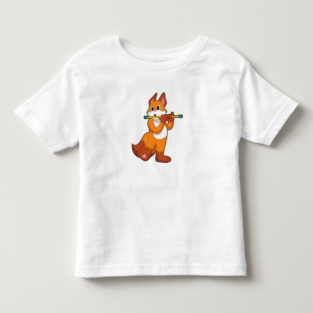 Fox bei Musik mit Flute.PNG Kleinkind T-shirt (Vorderseite)