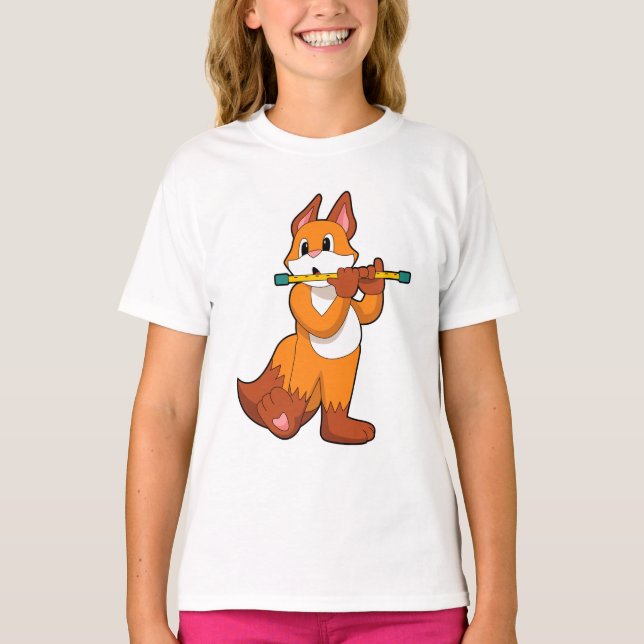 Fox bei Musik mit Flute.PNG T-Shirt (Vorderseite)