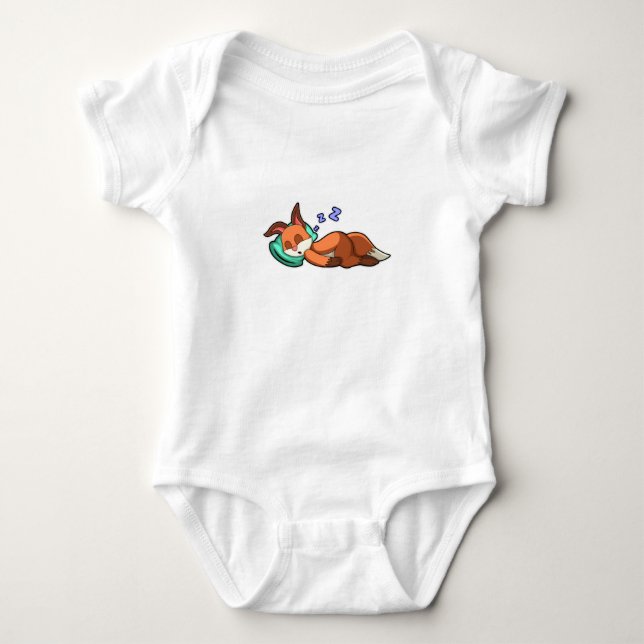 Fox bei Schlafen mit Kissen Baby Strampler (Vorderseite)