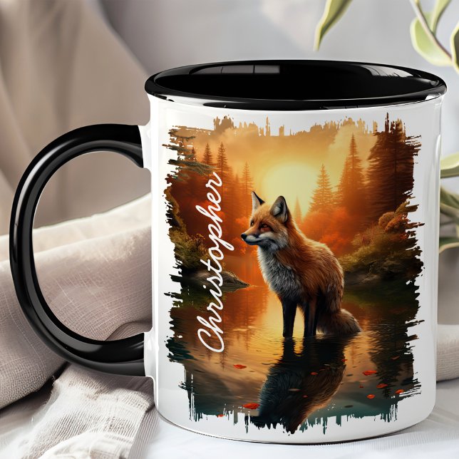 Fox bei Sonnenuntergang Tasse (Von Creator hochgeladen)