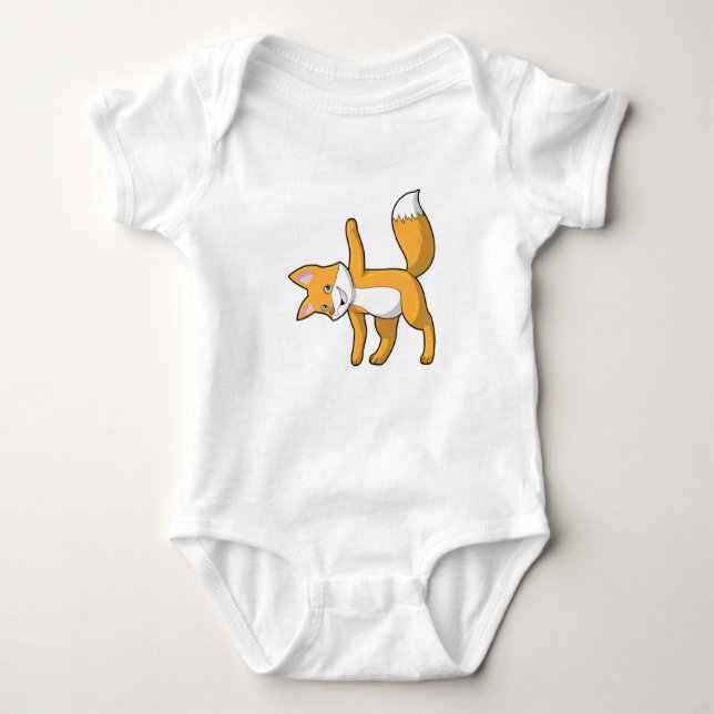 Fox bei Yoga Stretching Baby Strampler (Vorderseite)