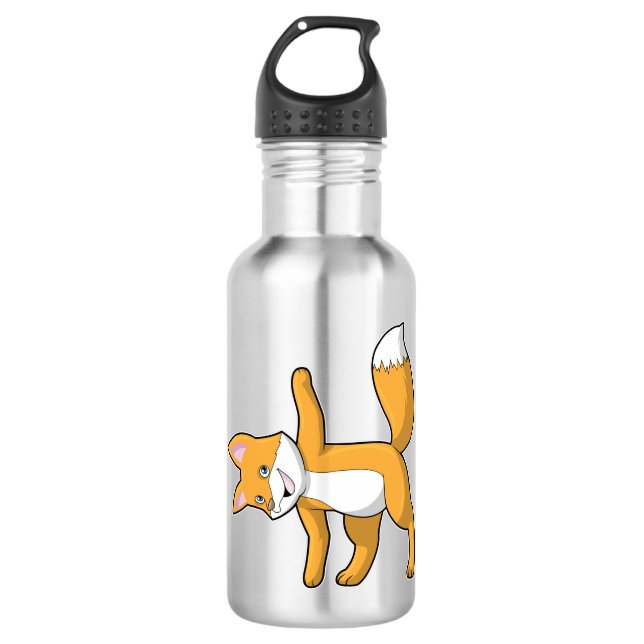 Fox bei Yoga Stretching Edelstahlflasche (Vorderseite)