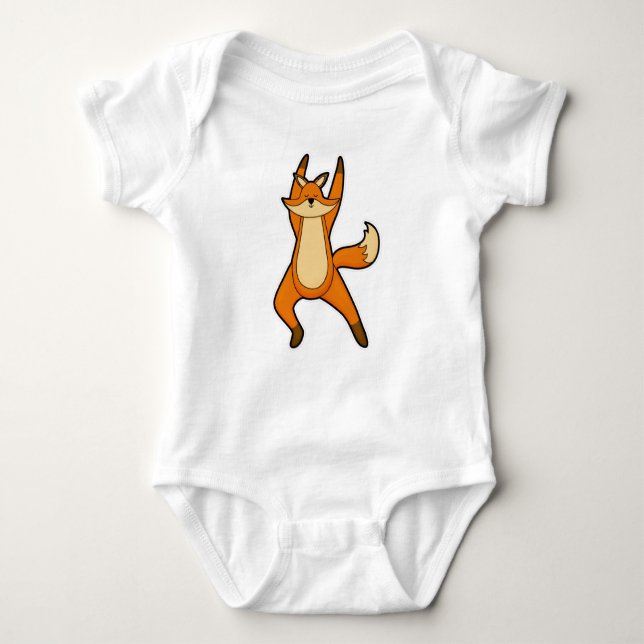 Fox bei Yoga-Stretching-Übung Baby Strampler (Vorderseite)