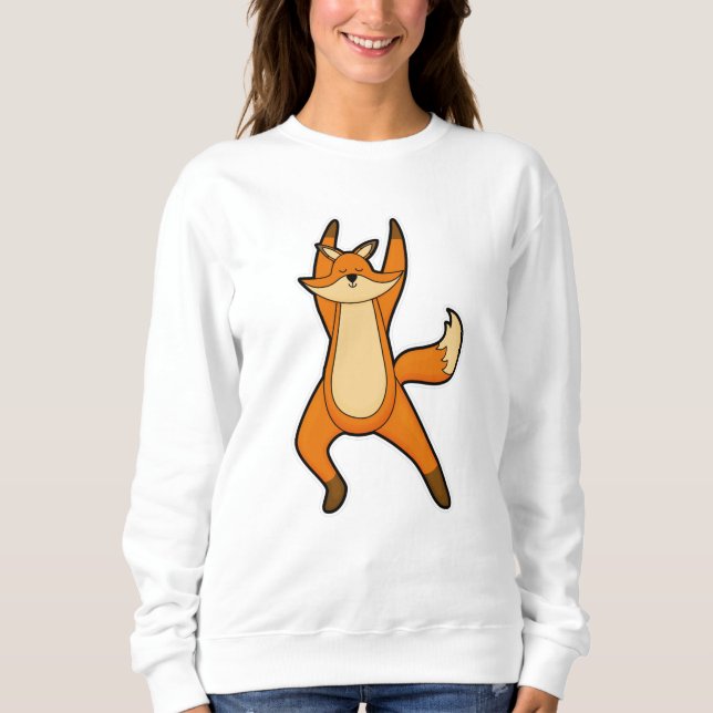Fox bei Yoga-Stretching-Übung Sweatshirt (Vorderseite)