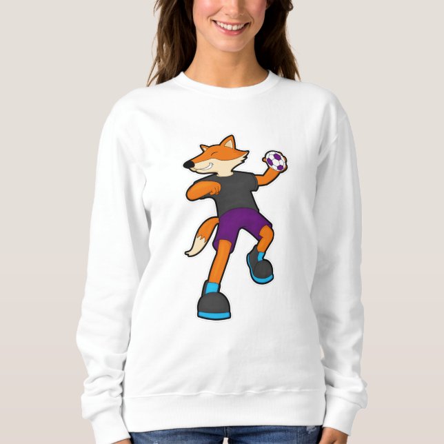 Fox beim Handballspieler mit Handball Sweatshirt (Vorderseite)