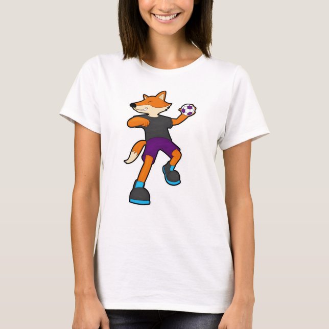 Fox beim Handballspieler mit Handball T-Shirt (Vorderseite)
