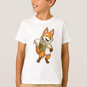 Fox beim Trinken mit Bubble Tea T-Shirt