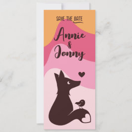 Fox & Bird Pink Sunset Save The Date