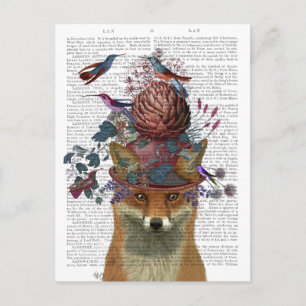 Fox Birdkeeper mit Artichoke Postkarte