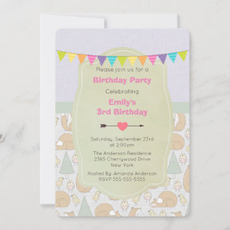 Fox, Birnen und Bäume Whimsical Birthday Einladung
