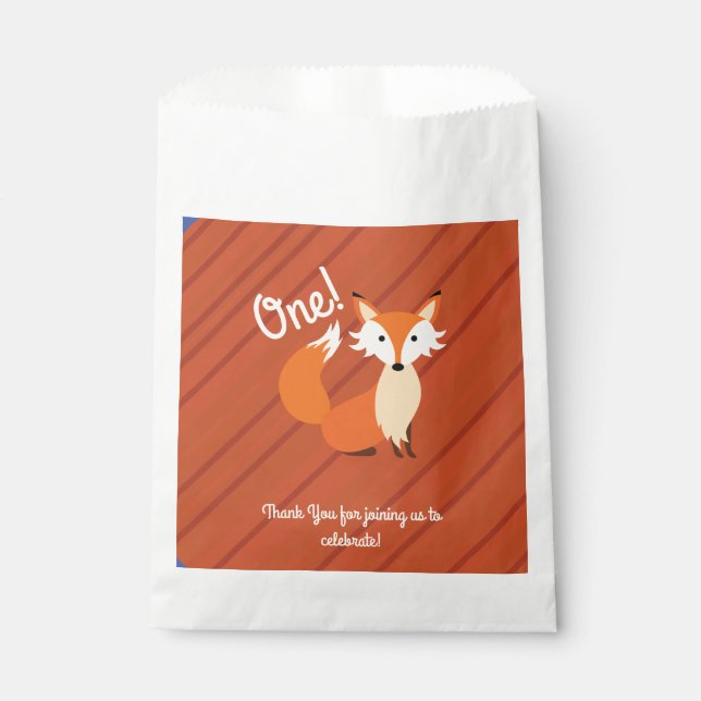 Fox Birthday Party Geschenktütchen (Vorderseite)