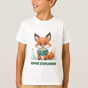 Fox Book Explorer Kids Reading Shirt