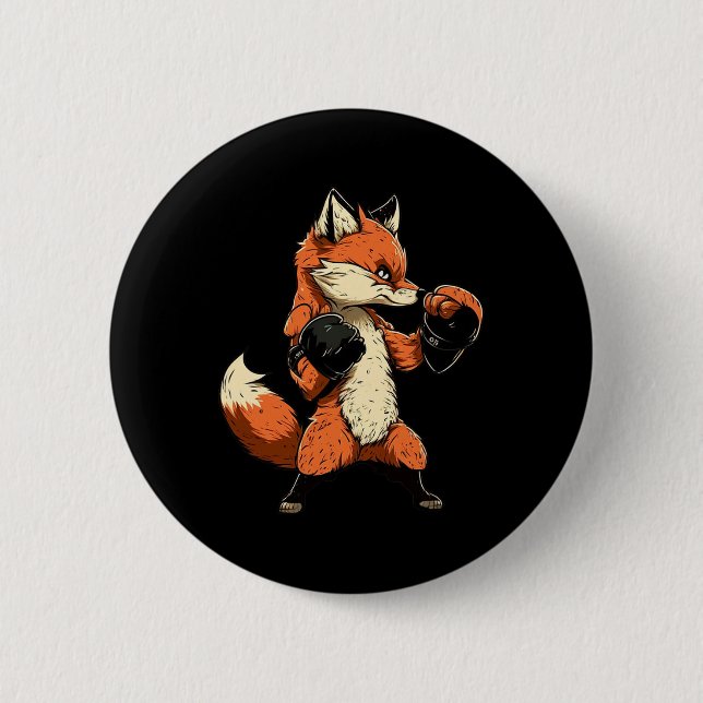 Fox Boxing Gloves Boxer Mixed Martial Arts Kickbox Button (Vorderseite)