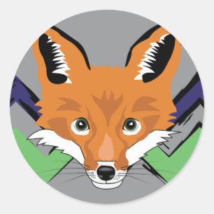 Fox-Briefmarke Runder Aufkleber
