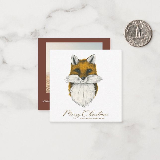 Fox Budget Weihnachtsfotokarte Mitteilungskarte (Vorderseite/Rückseite Beispiel)