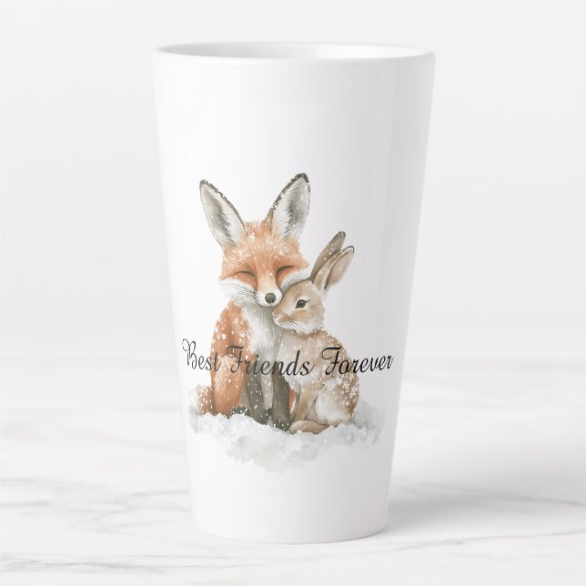 Fox Bunny Rabbit Best Friends Forever Milchtasse (Vorderseite)