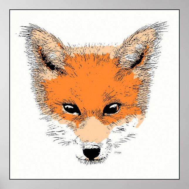 Fox Cartoon Poster Print (Vorne)
