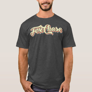Fox Chase TShirt Retro Art Baseball Schriftart Vin
