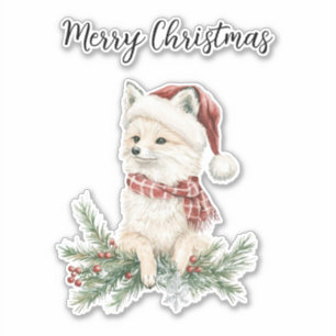 Fox Christmas Aufkleber