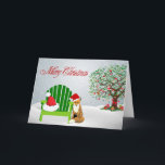 Fox Christmas Card und Beach Chair Feiertagskarte<br><div class="desc">Fox Christmas Card und Beach Chair</div>