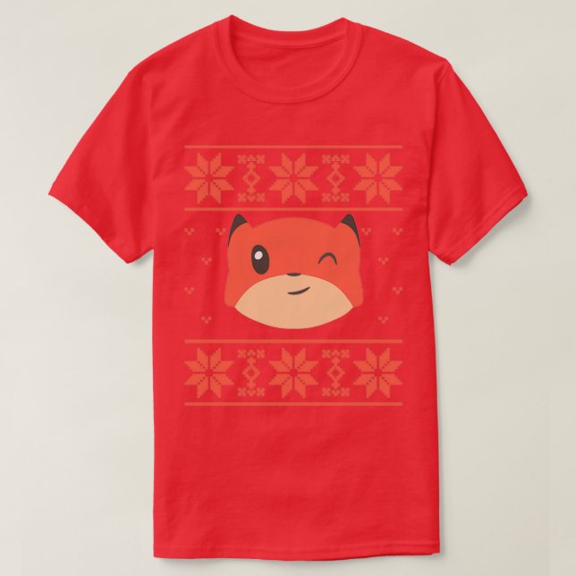 Fox Christmas Sweater T-Shirt (Design vorne)