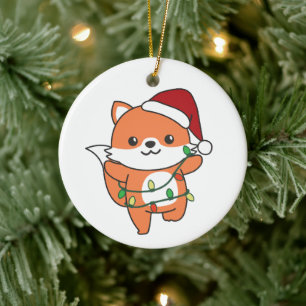 Fox Christmas Winter Animals Holiday Foxes Keramik Ornament