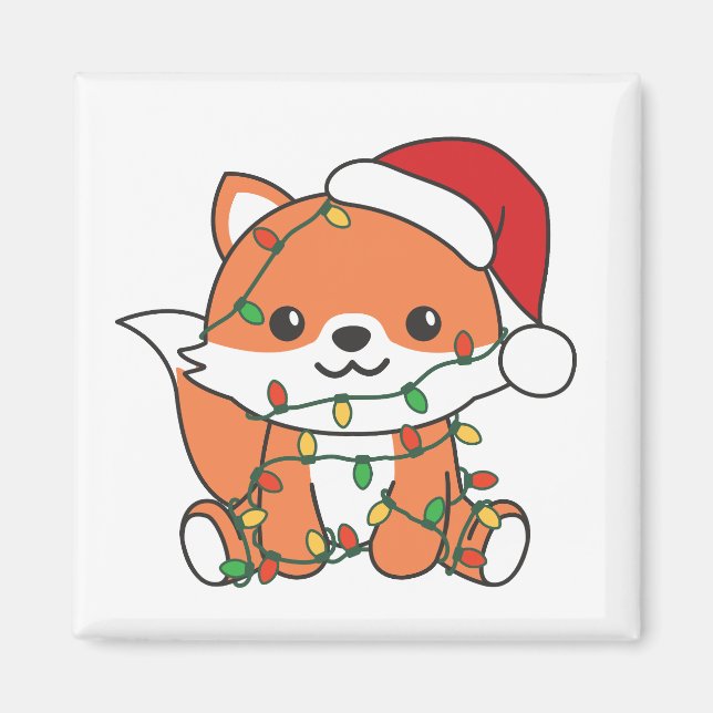 Fox Christmas Winter Animals Holiday Foxes Magnet (Vorne)