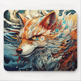 Fox Colorful Animal Enchanting Abstrakt Mousepad