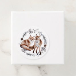 Fox Couple Winter Wreath Weihnachten Geschenkanhänger