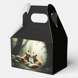 Fox Cuddle in Misty Forest Geschenkschachtel