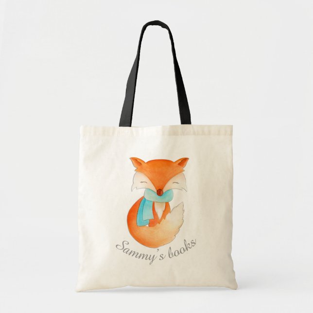 Fox cule im Winter Kunstbibliothek Tasche (Vorne)