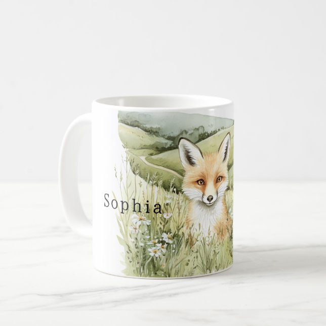 Fox Daisy Flowers Kaffeetasse (Vorderseite Links)