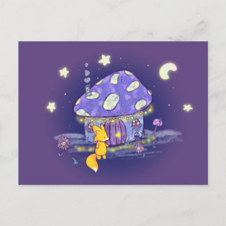 Fox dans Lunar Mushroom House Carte postale