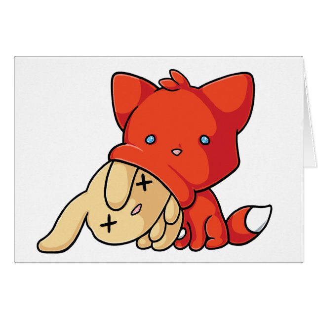 Fox de SCHLUP mangeant du lapin (Devant horizontal)