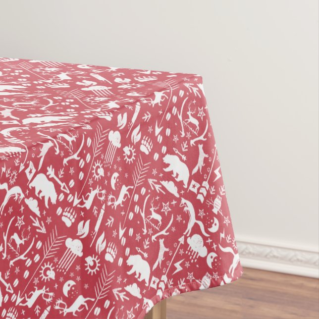 Fox Deer Bear Muster Hütte Jagdloge Tischdecke (Beispiel)