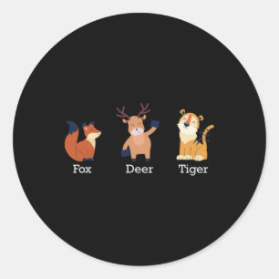 Fox Deer Tiger Tiere subtil Anti Trump Runder Aufkleber