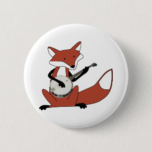 Fox, der das Banjo spielt Button