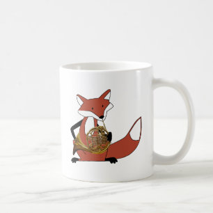 Fox, der das französische Horn spielt Kaffeetasse
