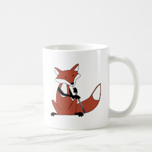 Fox, der das Oboe spielt Kaffeetasse