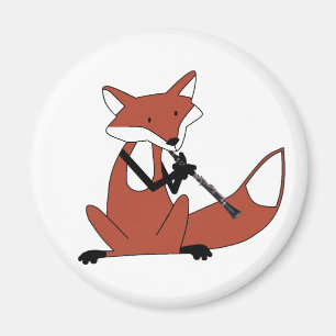 Fox, der den Clarinet spielt Magnet