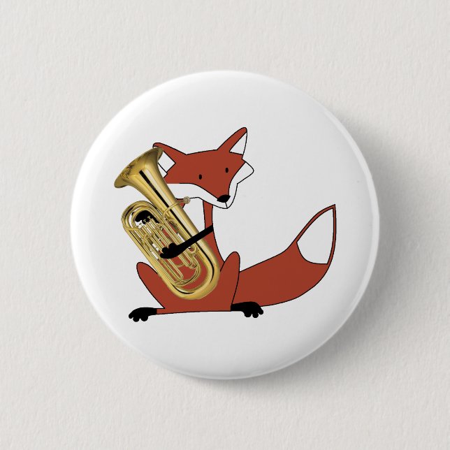 Fox, der den Euphonium spielt Button (Vorderseite)