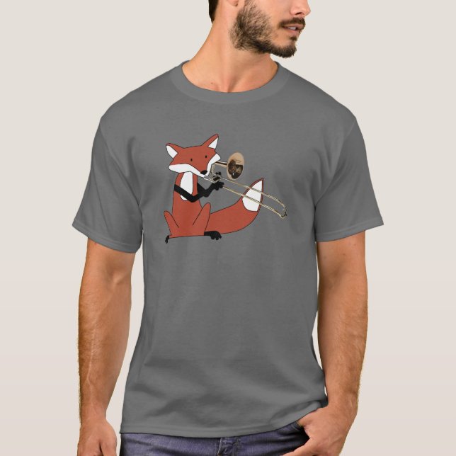 Fox, der den Trombone spielt T-Shirt (Vorderseite)