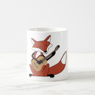 Fox, der die Gitarre spielt Kaffeetasse