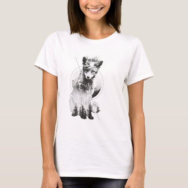 Fox Design Double Exposed T-Shirt (Vorderseite)
