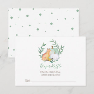 Fox Diaper Raffle Card - Neutral Fall Baby Shower Einladung