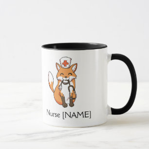 Fox d'infirmière dessinant la tasse personnalisé